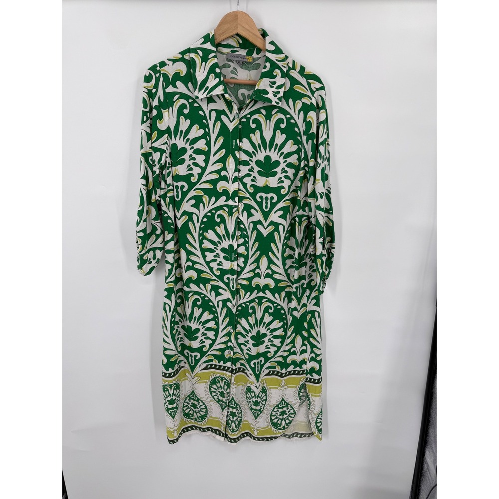 Figueroa & Flower Button Down Shirt Dress Womens XL Floral Garden Botanical - Picture 2 of 9